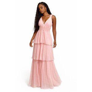 True Decadence Tiered Maxi Dress Pink Size 12